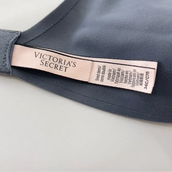 VICTORIA SECRET size 34c Blue Gray Adjustable Strap Hook Closure TcShirt Bra - Picture 5 of 7